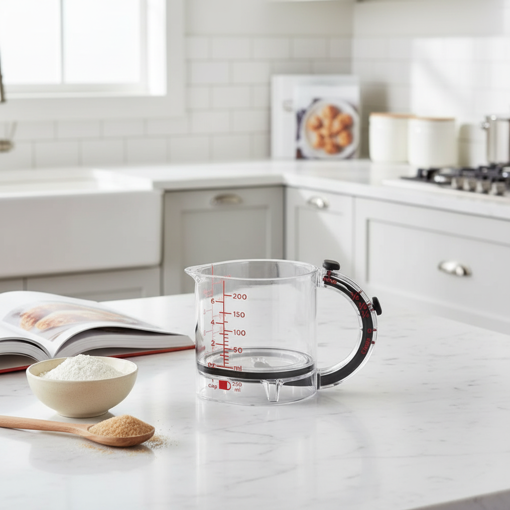 4-in-1 Adjustable Measuring Cup in modern kitchen setting